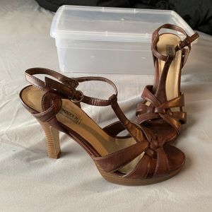 Steve Madden Brown Leather Platform Heels